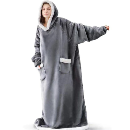 Fleece Wearable Sofa Hooded Blanket