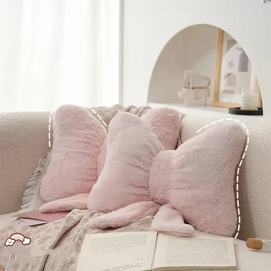 Simple Pink Bow Shaped Pillow