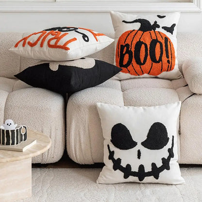 3D Cartoon Halloween Embroidery Pillowcase