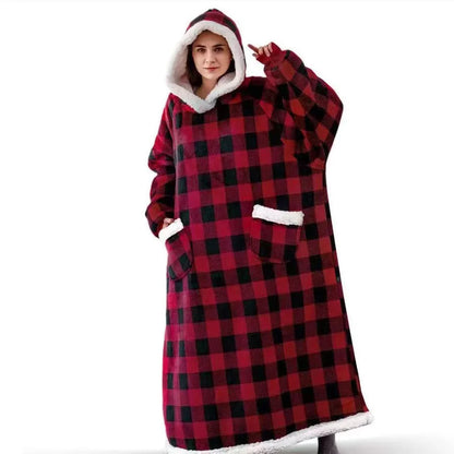 Fleece Wearable Sofa Hooded Blanket