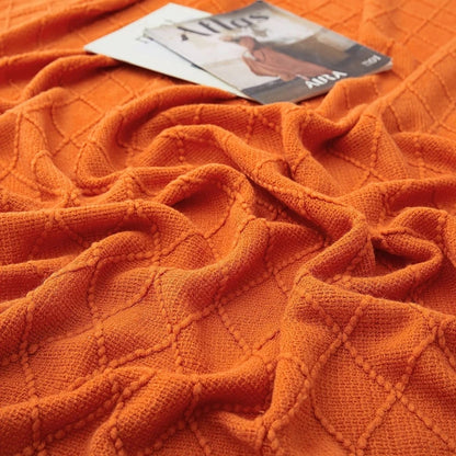 Orange Gift Knitted Throw Blankets