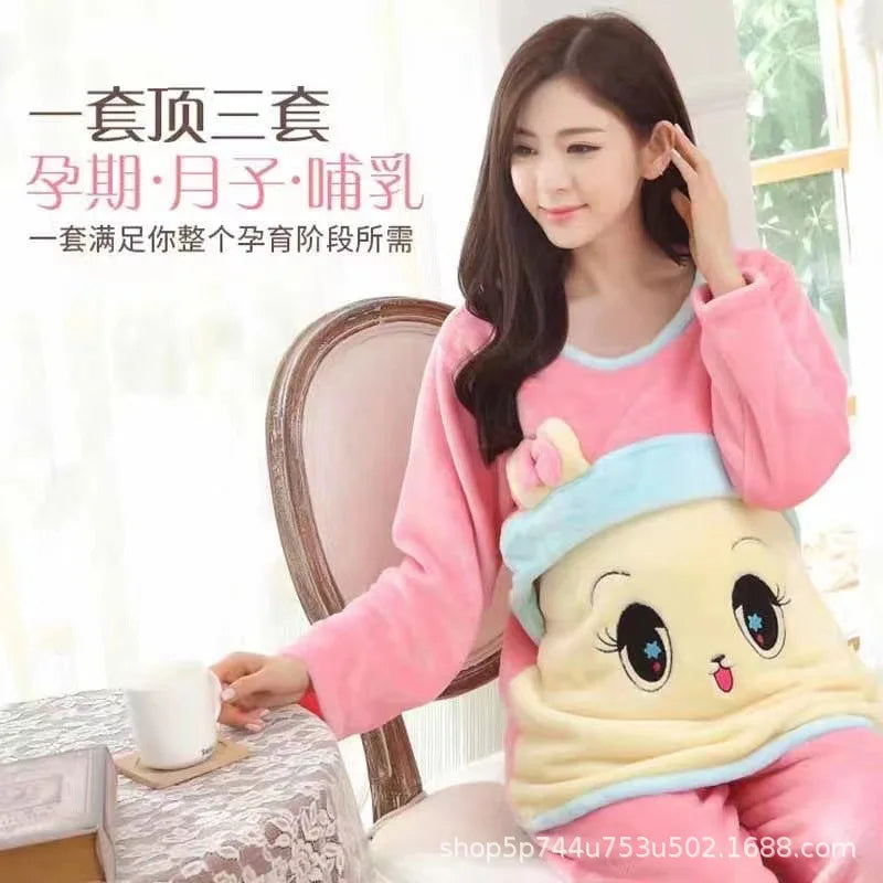 Autumn Long Sleeve flannel Maternity Clothing