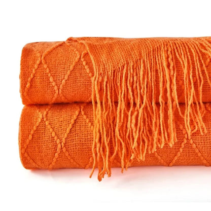 Orange Gift Knitted Throw Blankets