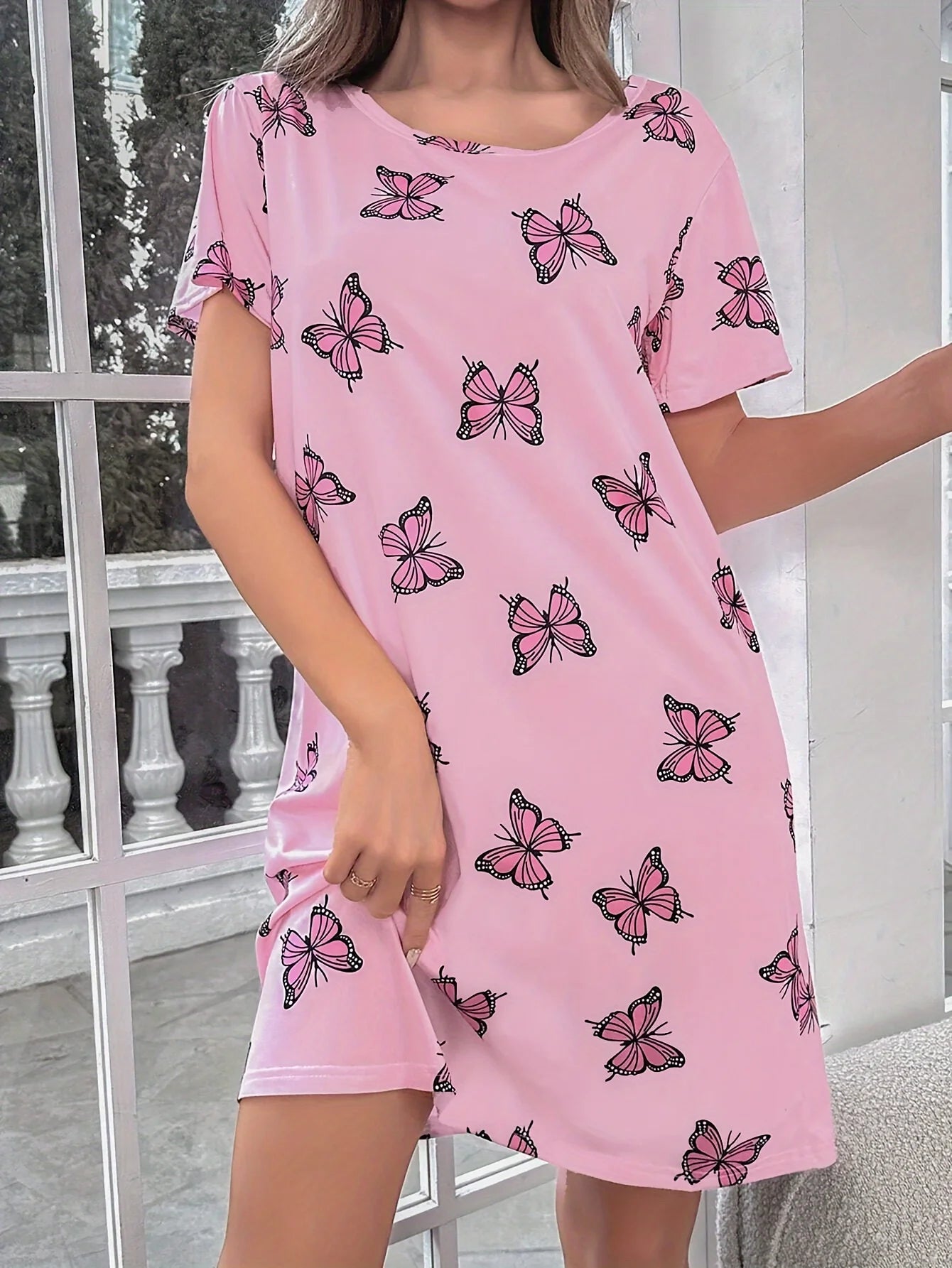 Casual Butterfly Printed Pajamas