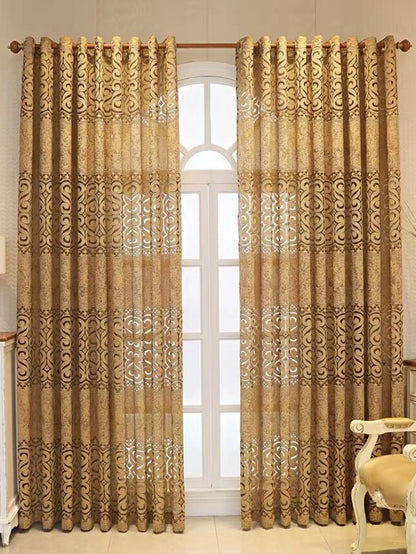 Hollow perforated bedroom curtains