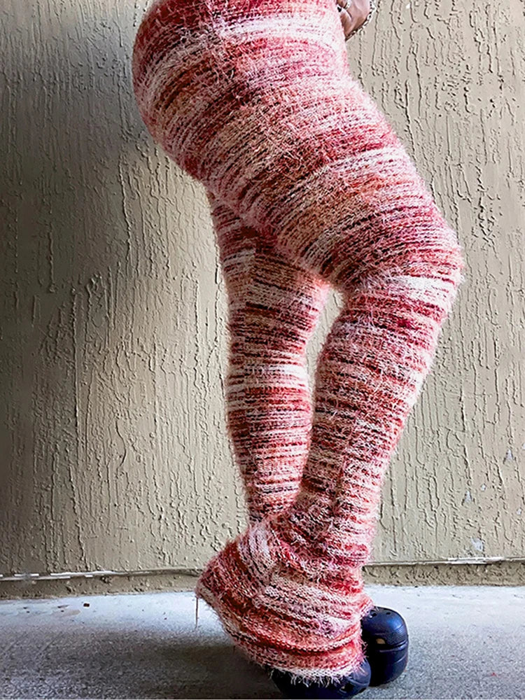 Fuzzy Flare Pants Woman