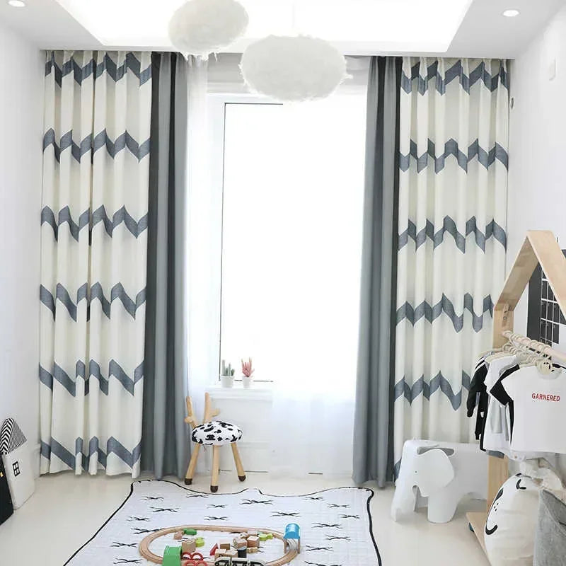 Modern Simple White Blackout Curtain