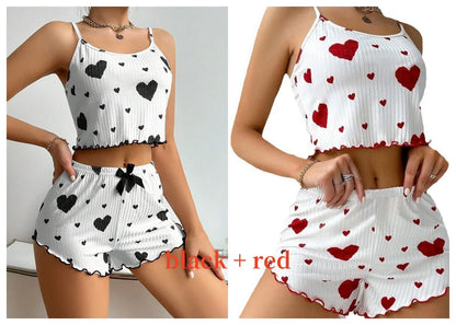 Women's Hearts Pajamas Set Sleepwear