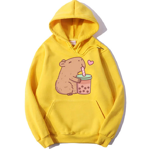 Kawaii Bubble Tea Capybara Hoodie