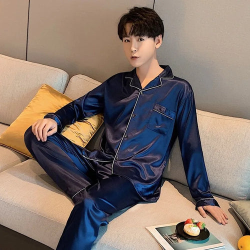 Men's Casual Silk Pajama Sets