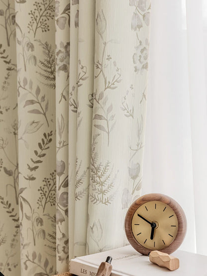 French Living Room Curtains Floral Pattern
