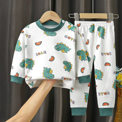 Cartoon Print Pajama Sets Long Sleeve