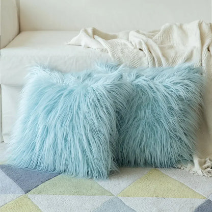 2 Piece White Plush Pillowcase