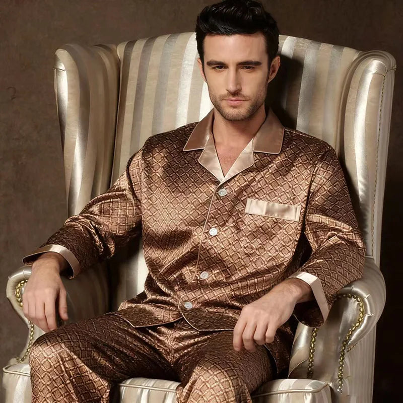 Plus Size Men's Pajamas 2PCS Sleepwear Set
