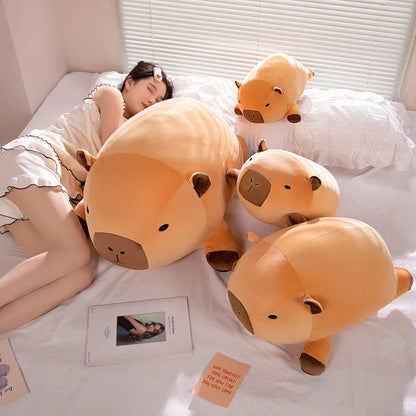 Fatty Long Capybara Plush Shaped Pillow