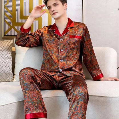 Plus Size Men's Pajamas 2PCS Sleepwear Set