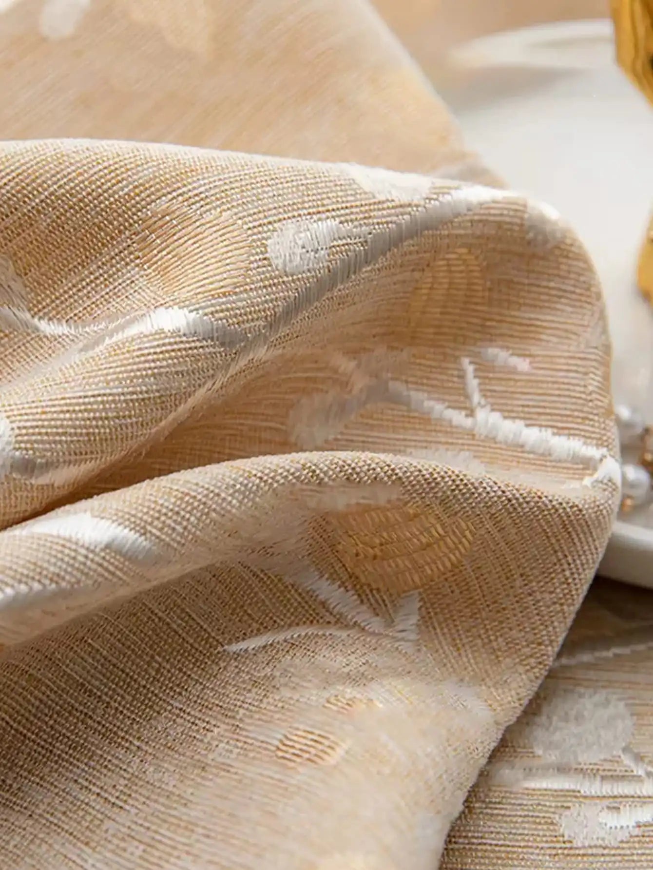 Cream yellow garden living room curtains