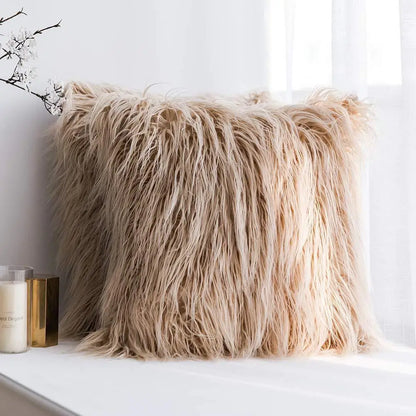 2 Piece White Plush Pillowcase