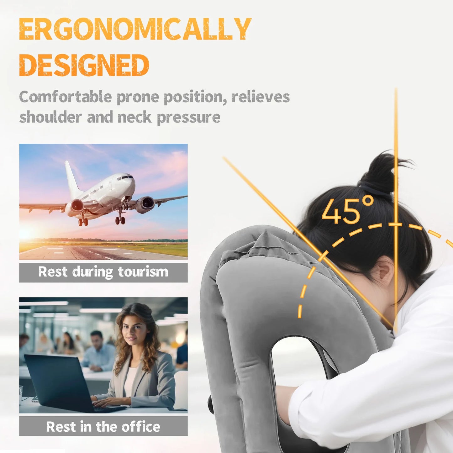 1pc Inflatable Travel Pillow
