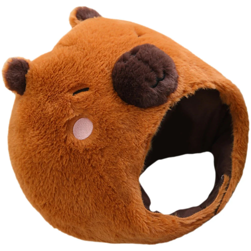 Plush Capybara Head Mask