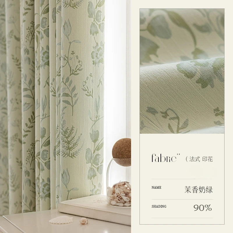French Living Room Curtains Floral Pattern