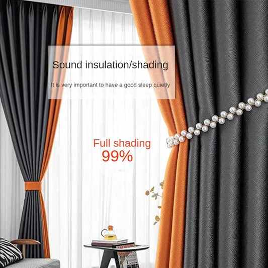 Bedroom Blackout Noise Cancelling Curtains - Modern Nordic Minimalist Living