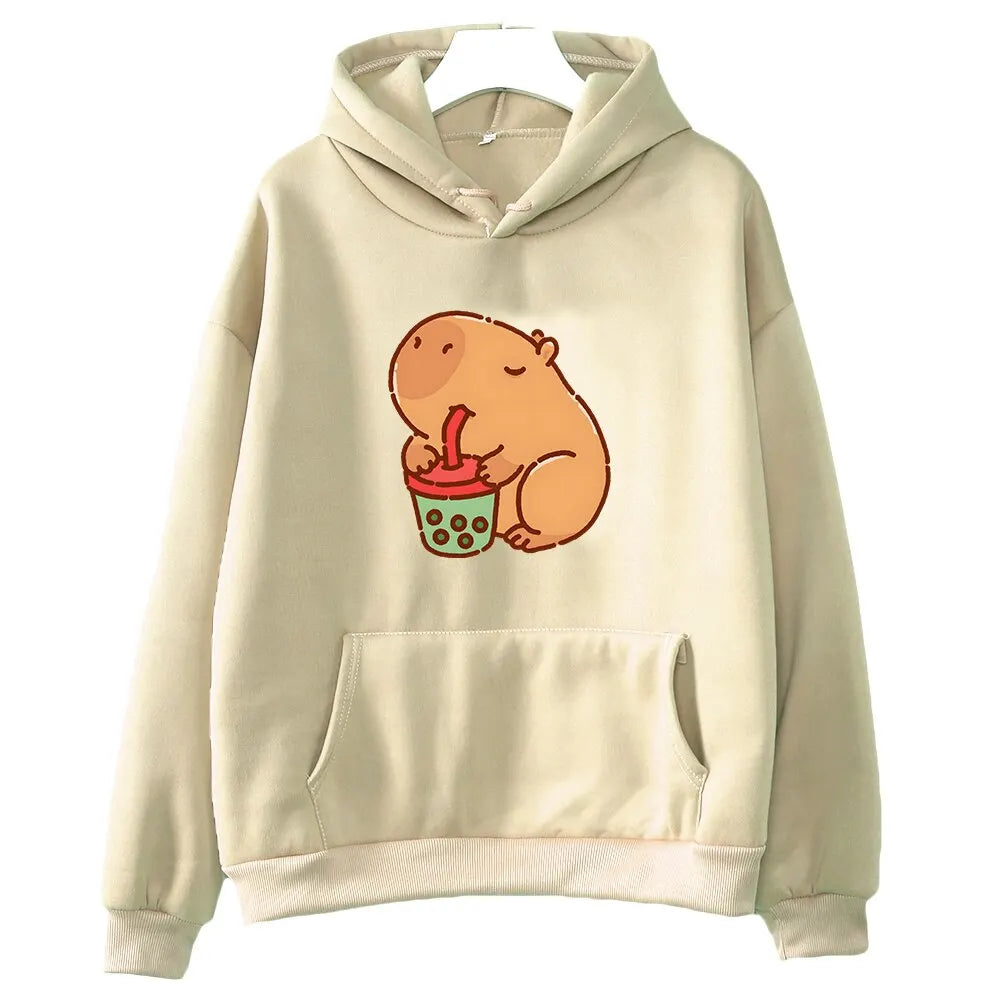 Capybara Drink Bubble Tea Hoodie