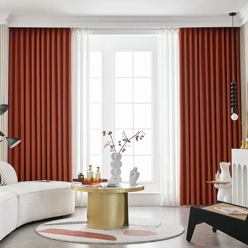 Modern Chenille Living Room Curtains