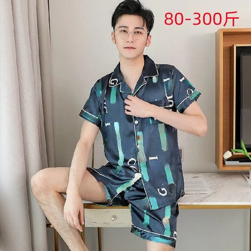 Men's Plus Size Pajamas Extra Large Summer Short Sleeve Shorts