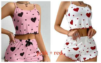 Women's Hearts Pajamas Set Sleepwear