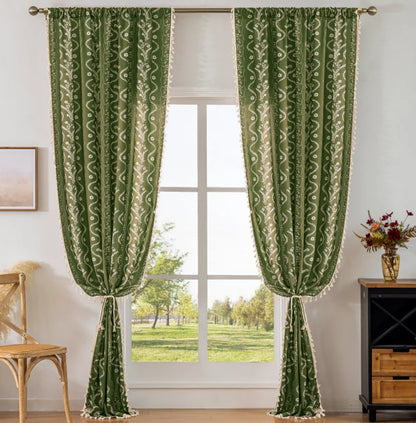 Bohemian style living room curtains