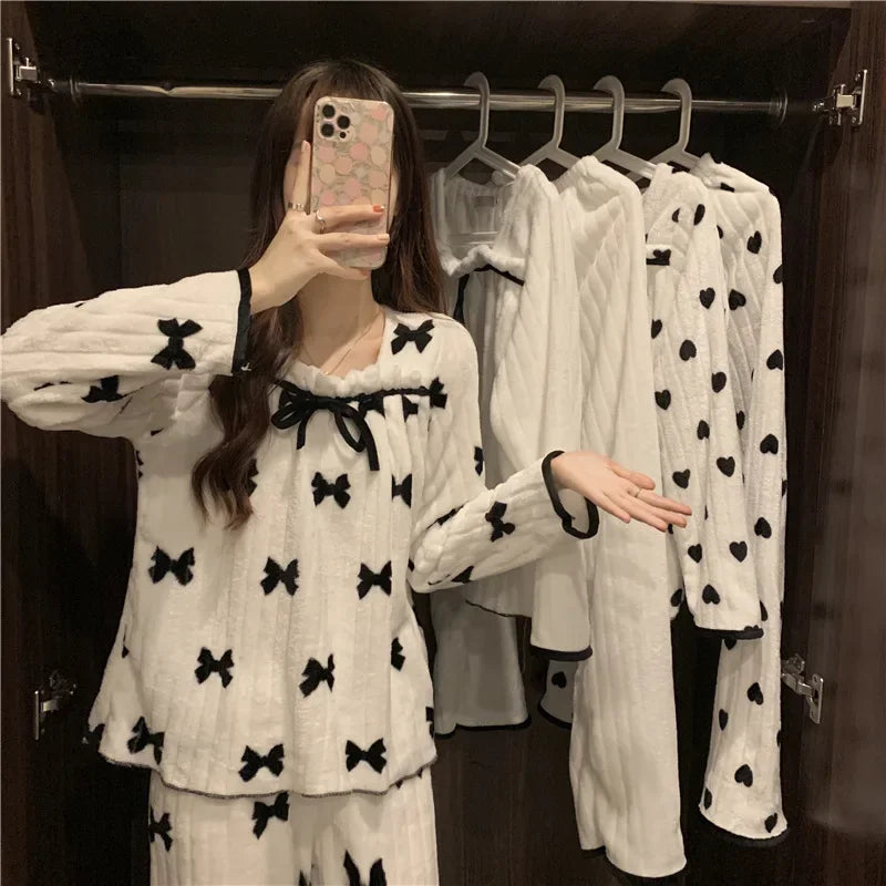 Thickened Coral Fleece Pajamas Women's