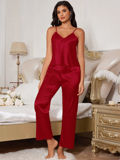 Fall new women's silk pajama set