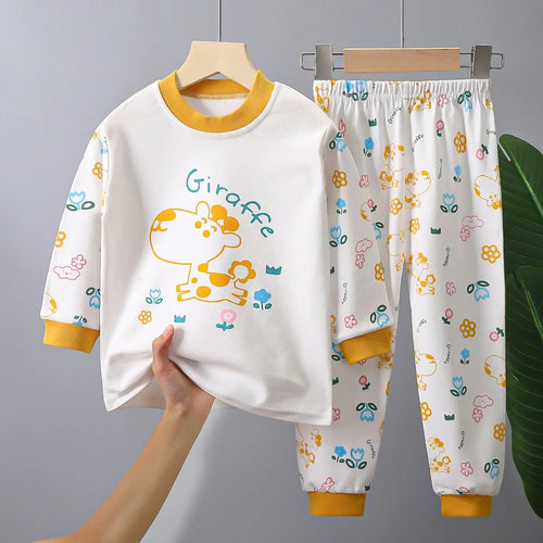 Cartoon Print Pajama Sets Long Sleeve