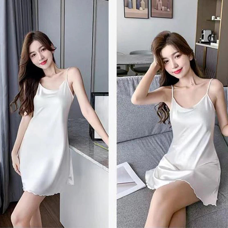 Sexy Pajamas Women's Silk Suspender Nightdress