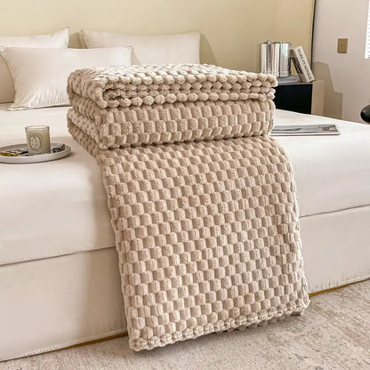 Plaid Jacquard Coral Fleece Blankets