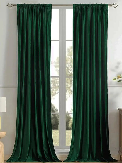 Velvet solid color bedroom curtains