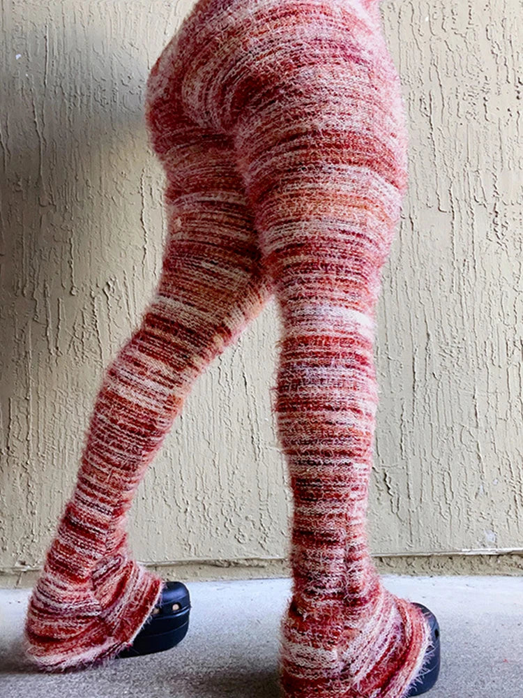 Fuzzy Flare Pants Woman