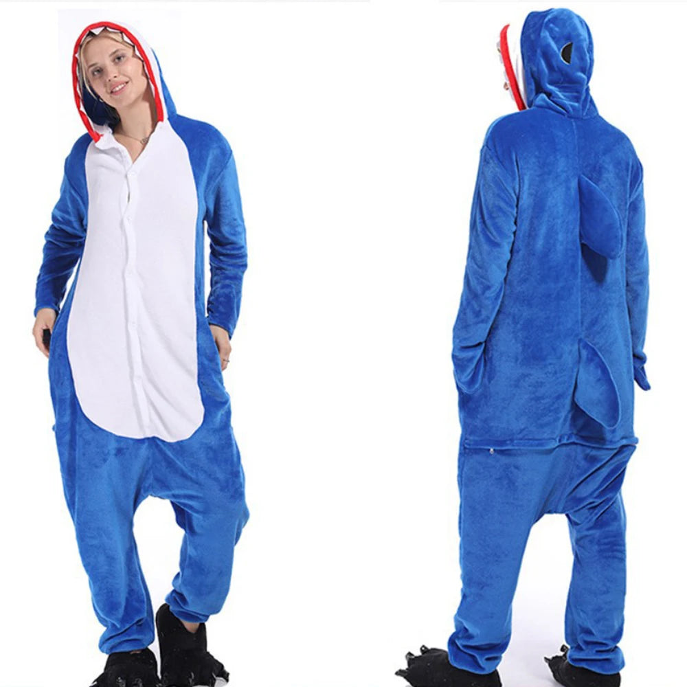 Grey Shark Kigurumi Onesie Pajamas