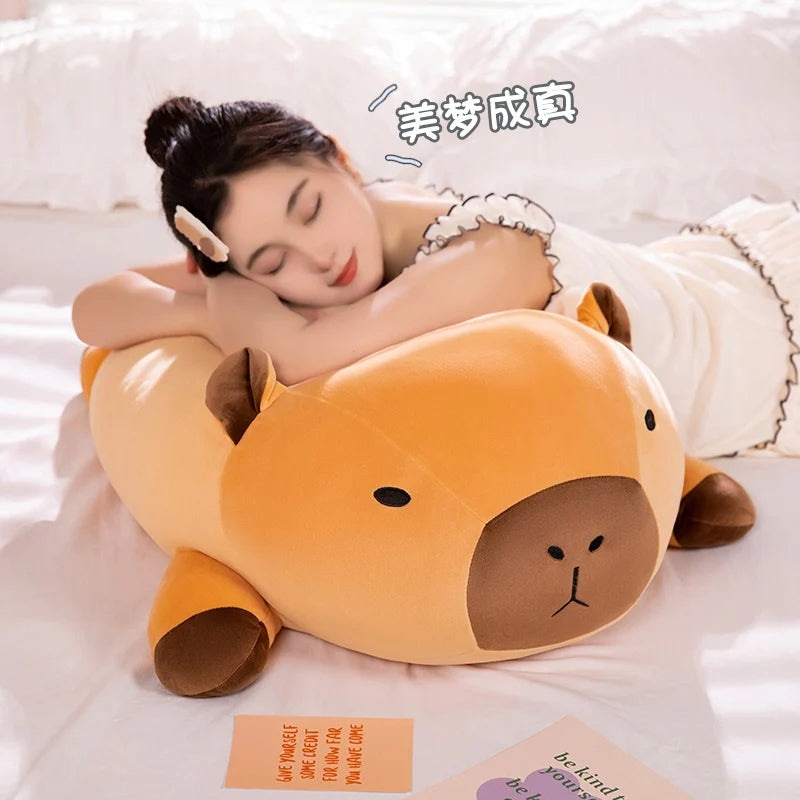 Fatty Long Capybara Plush Shaped Pillow