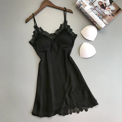 Sexy Pajamas Women's Silk Suspender Nightdress
