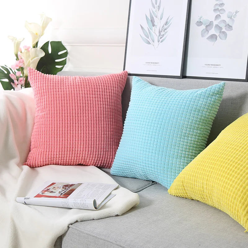 Soft Corduroy Corn Grain Decorative Throw Pillow Cover