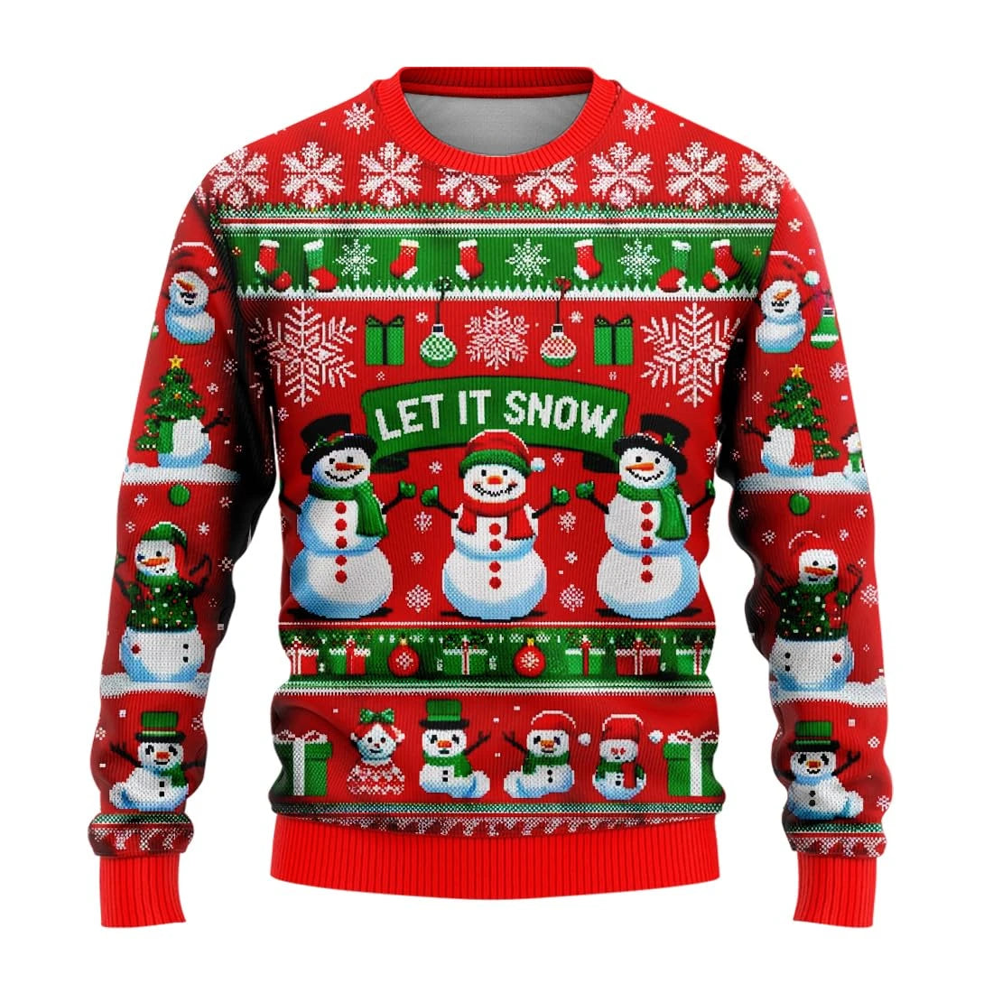 Snowman Graphic Ugly Christmas Sweaters
