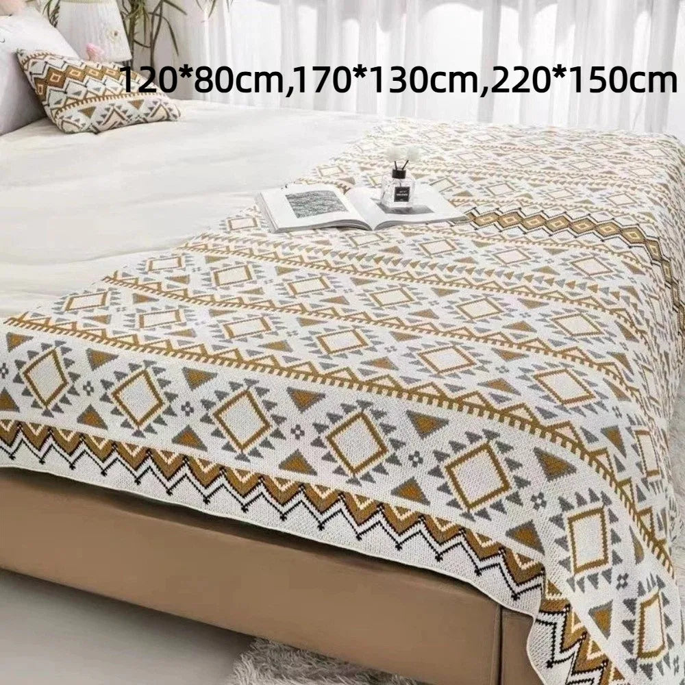 Knit Boho Throw Blankets