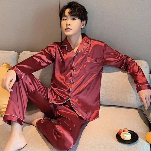 Men's Casual Silk Pajama Sets