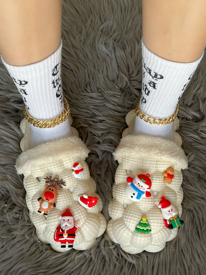 Funny DIY Christmas Bubble Slippers