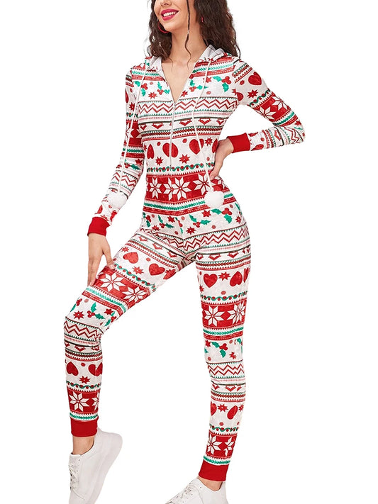 Women's Christmas Long Pajama Onesie