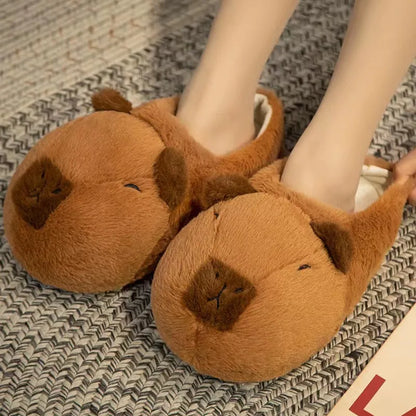 Cute Cartoon Capybara Cotton Slippers