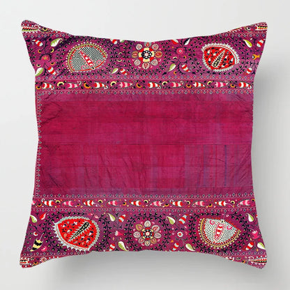 Ethnic Persian Carpet Print Linen Throw Pillow Cover