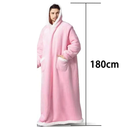 Fleece Wearable Sofa Hooded Blanket